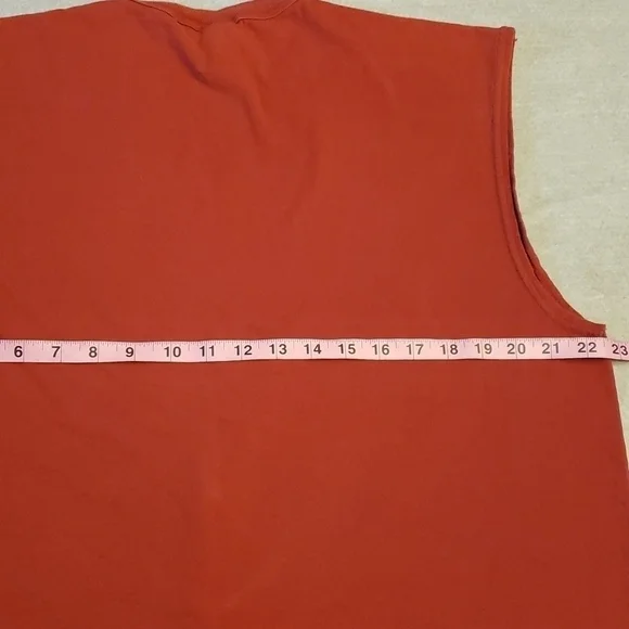 Vintage Jerzees Single Stitch Sleeveless Tank Tee Muscle Shirt Red Lg 45 Chest - Picture 6 of 9